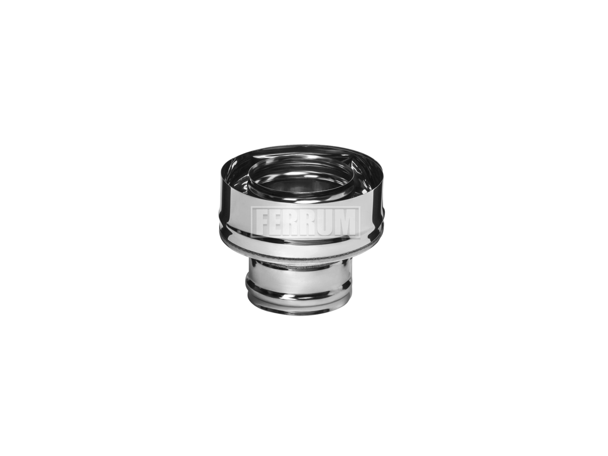 Адаптер с одностенного дымохода на сэндвич (папа) FERRUM d.150-210 мм (inox 430/0,5 мм)