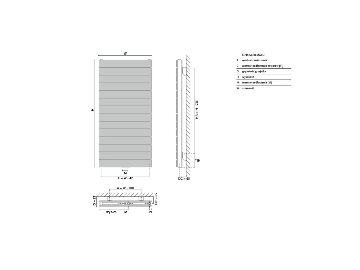 Radiator design GORGIEL ALTUS AVH2 90/ 40
