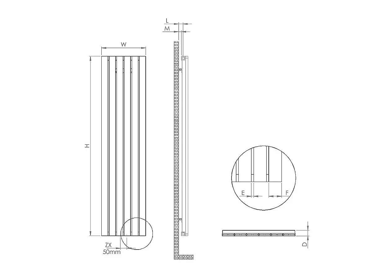 Calorifer decorativ LOJIMAX, colectia  LOVA LINE высота 300 mm. ширина 316 mm. RAL 8012