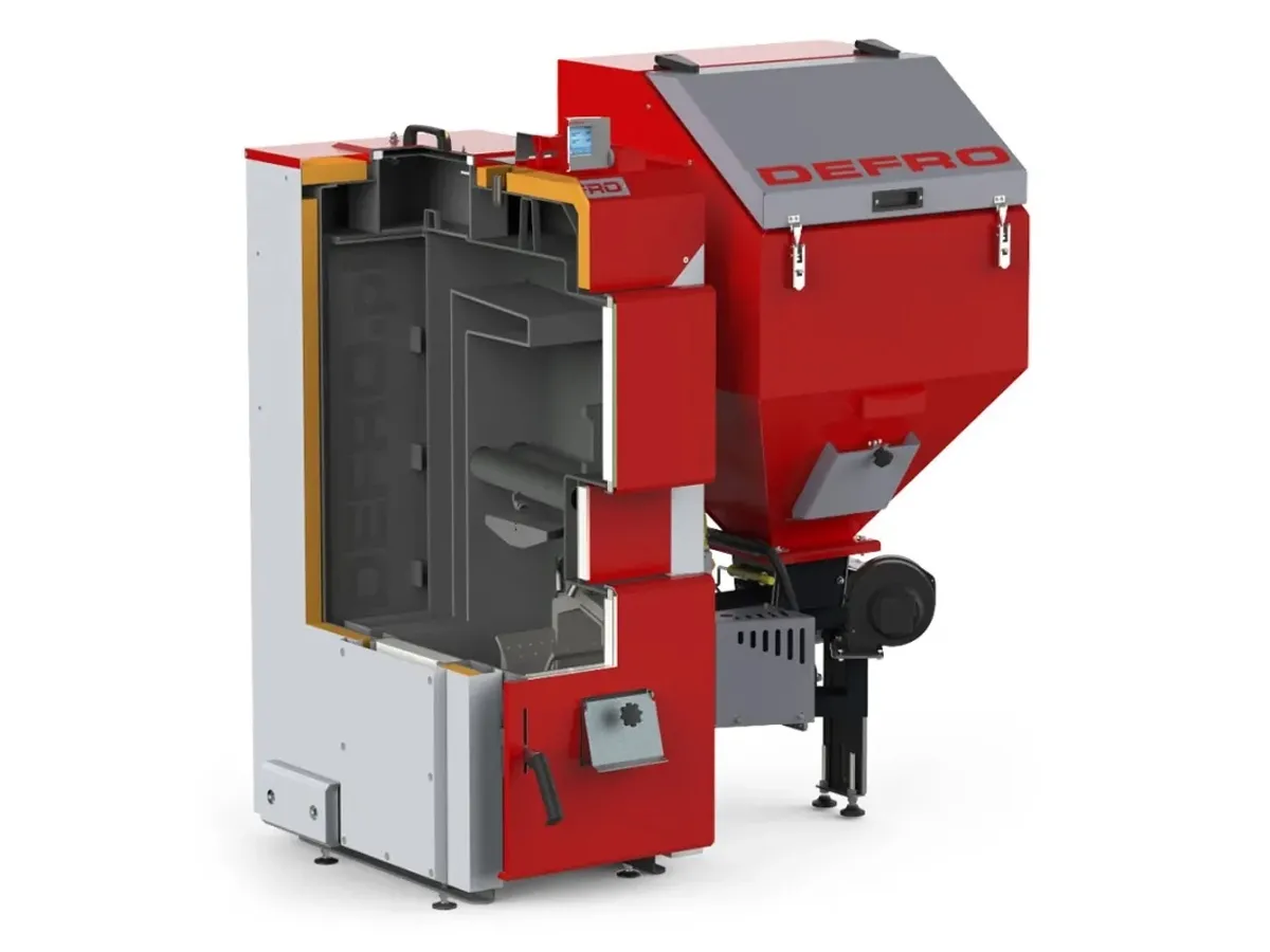 Cazan pe combustibil solid cu alimentare automata DEFRO AGRO DUO UNI R 25 kW
