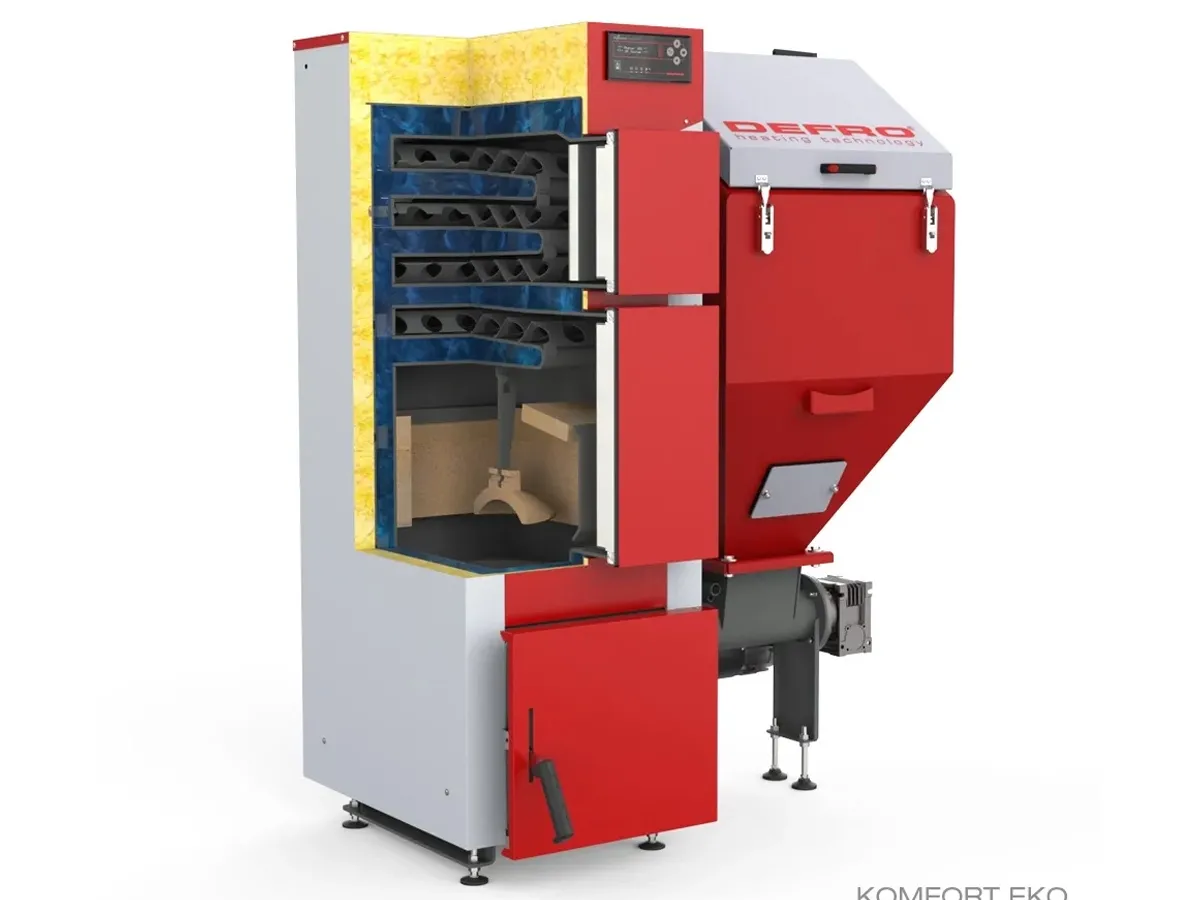 Cazan pe combustibil solid cu alimentare automata DEFRO KOMFORT EKO 5 KLASA ECODESIGN 40 kW