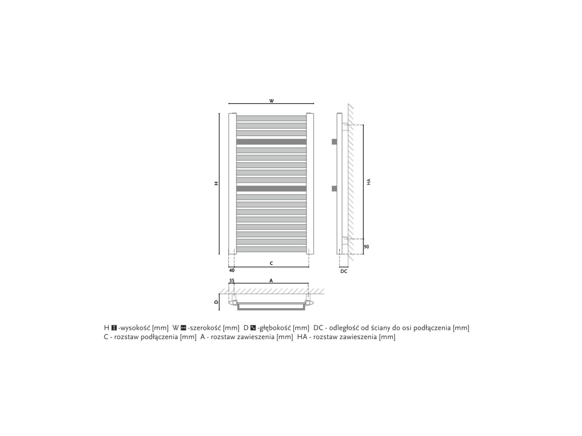 Uscator de prosoape design GORGIEL ZENITH DR/P AZ-DR/P 70/60