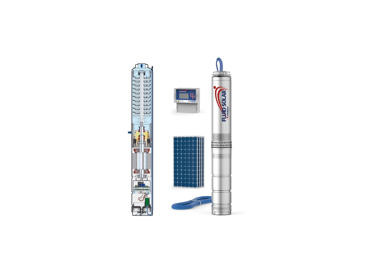 Pompa submersibila Pedrollo FLUID SOLAR 2-6 0,75 kW на солнечных панелях Pedrollo
