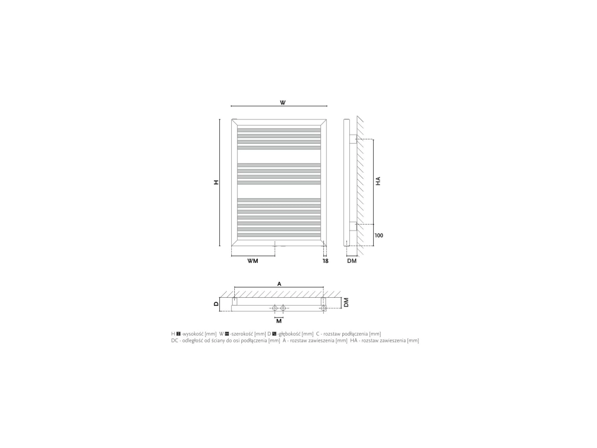 Uscator de prosoape design GORGIEL RECTA/R ARE/R 75/55