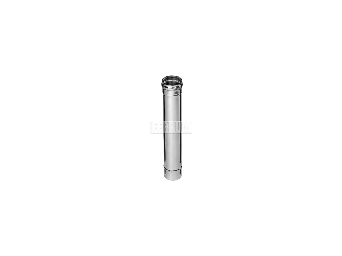 Труба дымоходная FERRUM d.130 мм, L-500 мм (inox 430/0,5 мм)