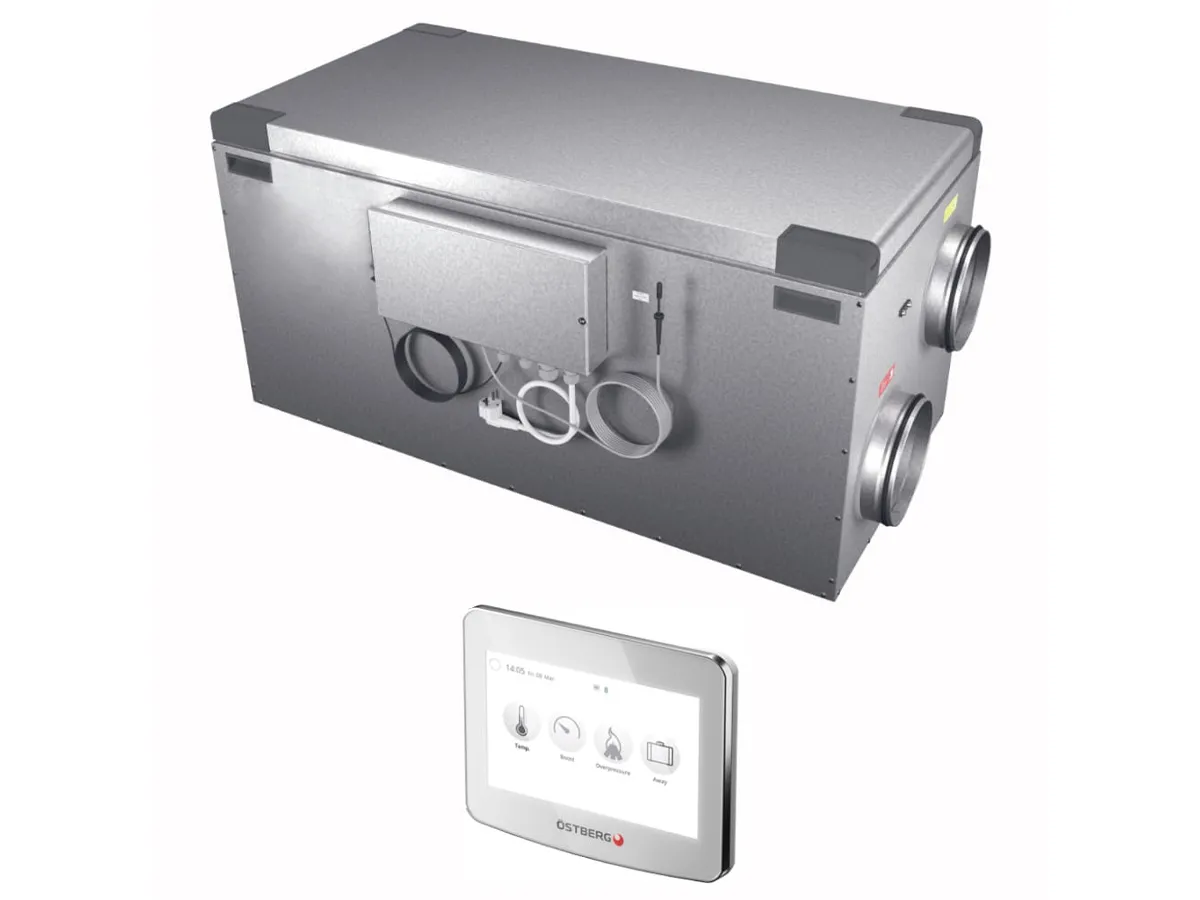 Recuperator de aer cu sistem de ventilație de tip canal OSTBERG HERU 200 S EC-y2 (debit de aer 878 m³/h)