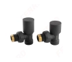 Кран радиаторный угловой Ferro set 1/2 tur+retur Black