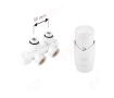 Кран радиаторный двойной Ferro 16*2 White + термоголовка