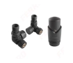 Кран радиаторный осевой Ferro 16*2 Black + термоголовка