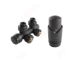 Кран радиаторный угловой Ferro set 1/2 Black + термоголовка