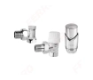Кран радиаторный угловой Ferro set 1/2 Crome + термоголовка