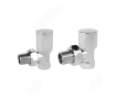 Кран радиаторный угловой Ferro set 1/2 tur+retur Chrome