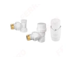 Кран радиаторный угловой Ferro set 1/2 White + термоголовка