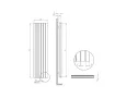 Calorifer decorativ LOJIMAX, colectia BAMBOO DOUBLE inaltimea 300 mm. latimea 239 mm. Negru mat