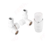 Кран радиаторный осевой Ferro 16*2 White + термоголовка