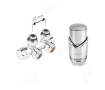 Кран радиаторный двойной Ferro 16*2 Chrome + термоголовка