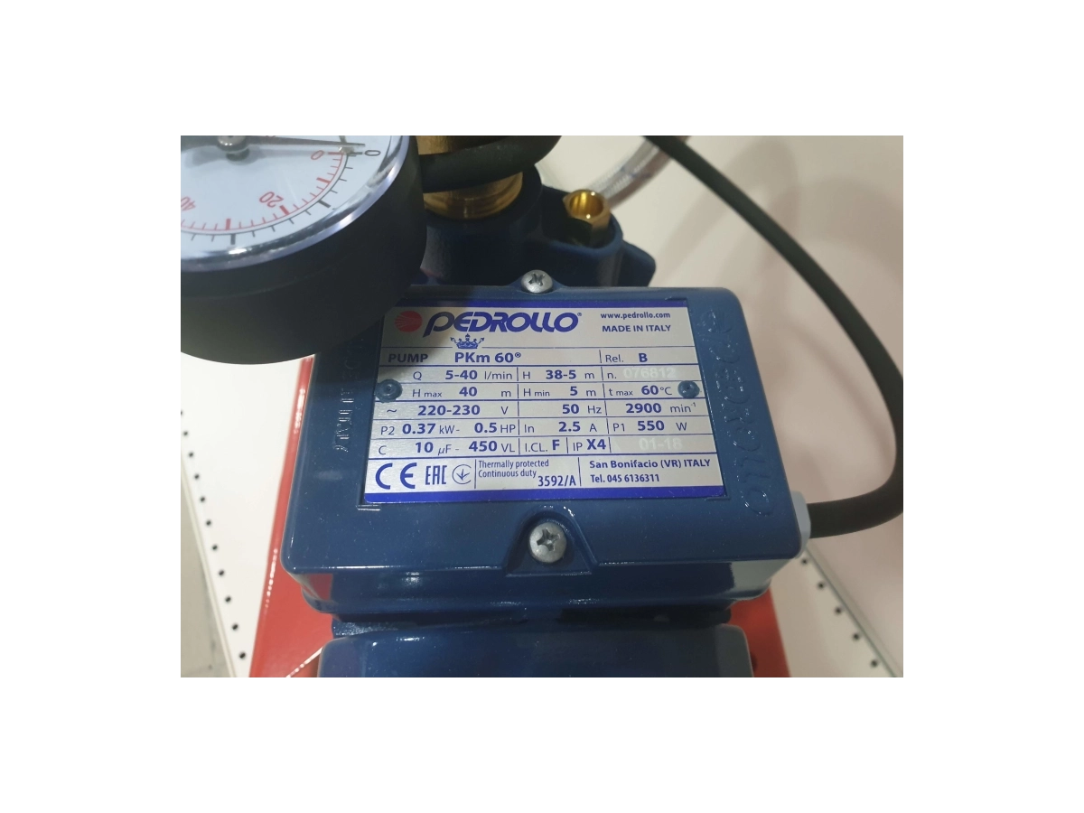 Гидрофор Pedrollo PKm60-24CL (до 8м, 0,37kW) с защитой