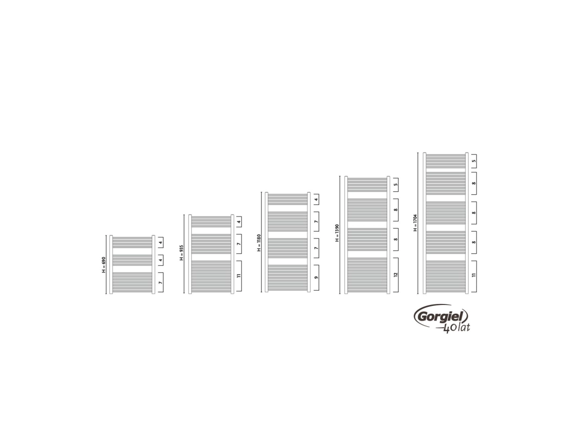 Uscator de prosoape design GORGIEL RECTA ARE 70/45